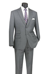 Gray Windowpane Modern Fit Suit