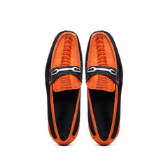 Marco Di Milano Hugo Sueded Ostrich Leg Bit Loafers Orange