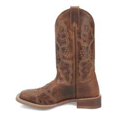 Laredo Women's Dionne Broad Square Toe Leather Boots - Brown 5972
