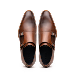 Zelli Legerra Calfskin Double Monkstrap Shoes Brown (55-103-BRN)