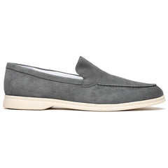 Zelli Livorno Casual Sueded Goatskin Slip-On Loafer in Grey