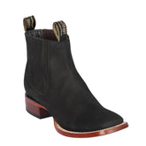 Los Altos Boots Boots Los Altos Men's Square Toe Suede Leather Short Boots - Black LAB-82B6305