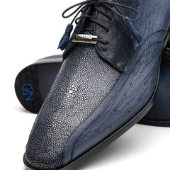 Marco Di Milano Lucca Ostrich & Stingray Navy Shoes