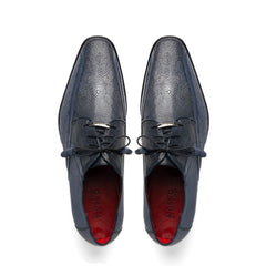 Marco Di Milano Lucca Ostrich & Stingray Navy Shoes