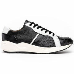 Marco Di Milano Lyon II Ostrich Quill & Calfskin Sneakers