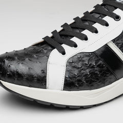 Marco_Di_Milano Lyon II: Black & White Leather Luxury Shoe