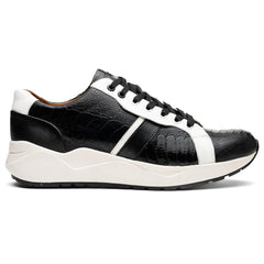 Marco_Di_Milano Lyon Black/White Leather Luxury Shoe