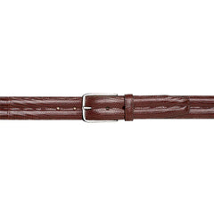 Mezlan Classic Lizard Belt - Dark Brown