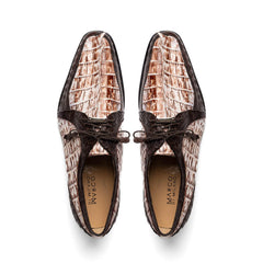 Marco Di Milano Mens White and Brown Caiman Gator Derby Caribe