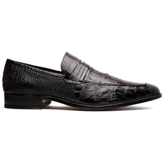 Marco Di Milano Matteo Alligator Penny Loafers Black