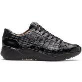 Genuine caiman crocodile sneakers Black Shoe
