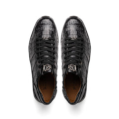 Genuine caiman crocodile sneakers Black Shoe