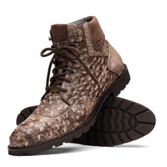 Marco Di Milano Renzo Brown Ostrich Hiker Boots