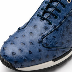 Marco Di Milano Scanno Navy Ostrich Quill Sneakers