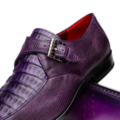 Marco Di Milano Toluca Purple Crocodile & Lizard Monk Strap