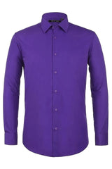 Verno Men's Classic Fit Lilac Spread Collar Dress Shirt - USA Men's Outlet