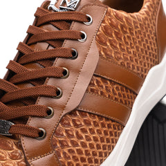 Marco Di Milano Verona Python & Calfskin Sneakers Honey