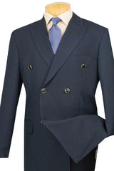 Mens Double Breasted Poplin Dress Blazer in Navy