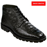 Zapato BotÃn Piel Caiman Panza Color Negro LAB-ZA2068205