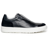 Zelli Spettacolare Calfskin & Suede Slip-On Sneakers in Black