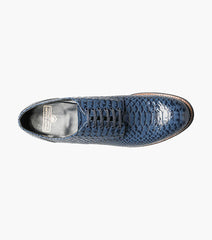 Stacy Adams MADISON Anaconda Plain Toe Oxford Blue by Stacy Adams Shoes
