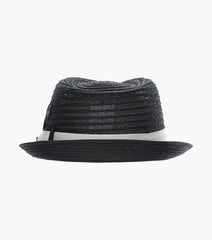 ZAYLEN FEDORA Paper Braided Pinch Front Hat