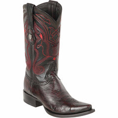 Black Cherry Western Boots Ostrich Snip Toe - Wild West Boots