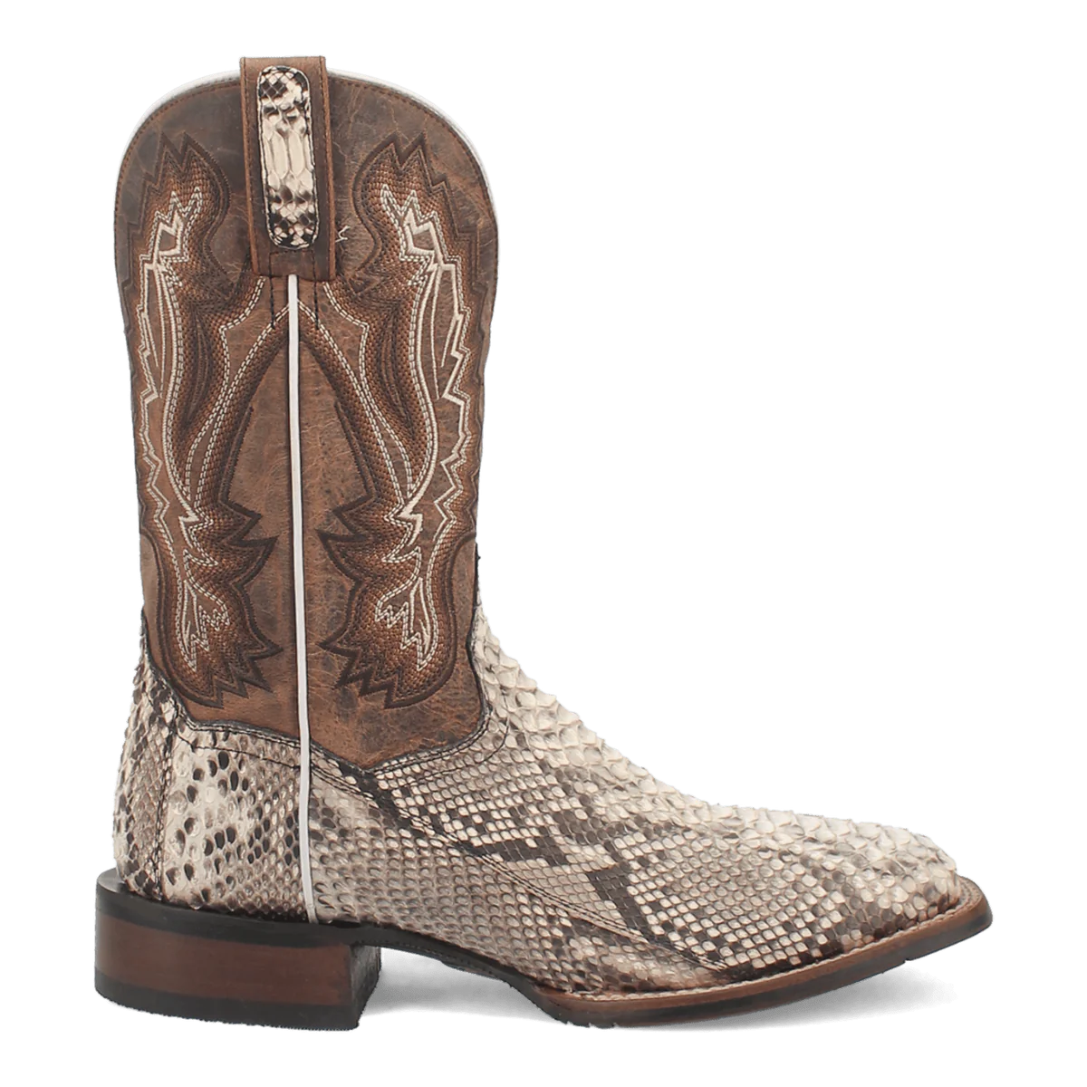 Dan Post Men's Brutus Python Snakeskin Square Toe Boots - Natural