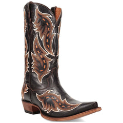 Dan Post Men's Racer Black Leather Snip Toe Western Boots
