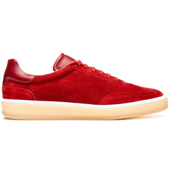 Zelli Gotti Suede & Leather Sneaker in Red | Refined Sporty Style