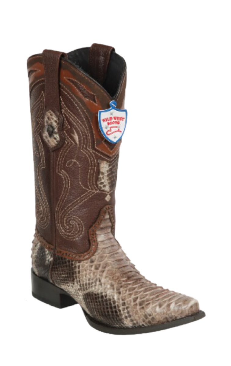 Bota de Pitón Original Horma Punta Recortada Wild West