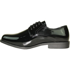 Bravo Mens Classic Formal Shiny Patent Tuxedo Shoe in Black