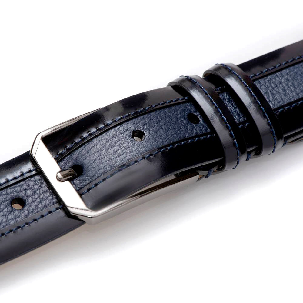 Mezlan Leather & Deerskin Belt - Luxury Italian Crafted