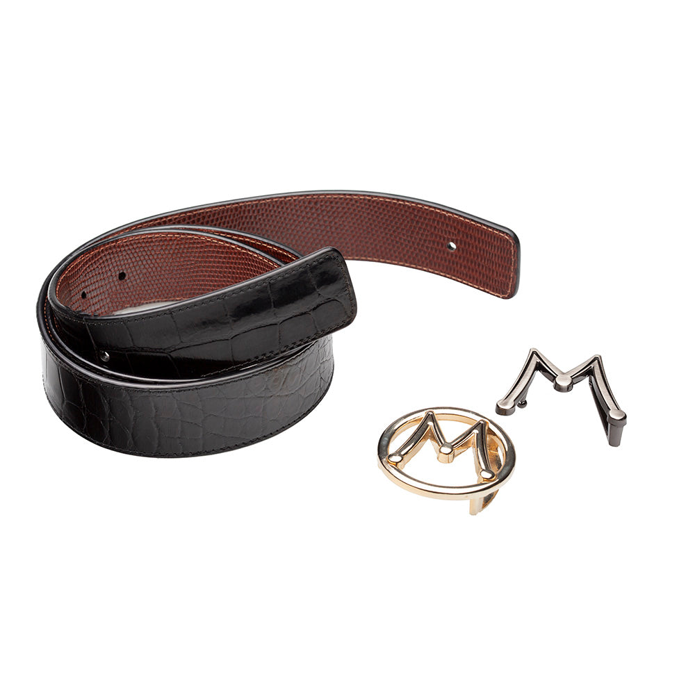 Mezlan Reversible Exotic Strap Shoe | Interchangeable Buckle