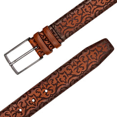 Mezlan Laser-Print Calfskin Belt - Luxury Italian Leather Belt
