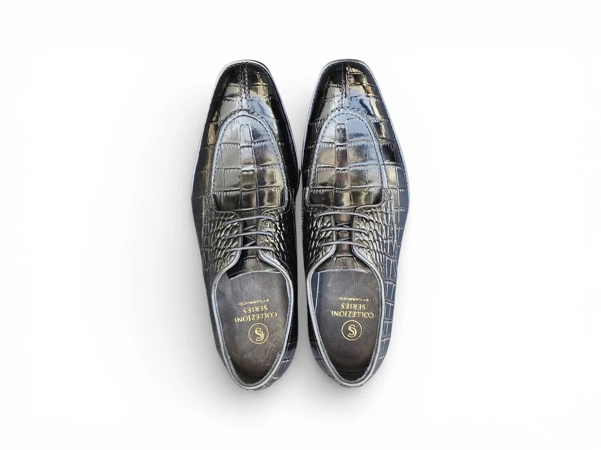 Carrucci Allen II Derby: Embossed Split Toe Leather Shoe