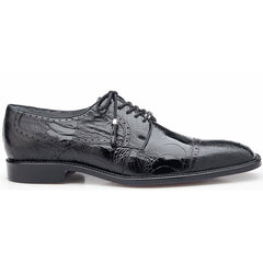 Belvedere Batta Black Genuine Crocodile Dress Shoe
