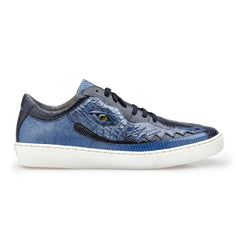 Mens Belvedere Corona Caiman & Lizard Sneaker in Brown