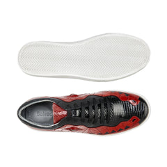 Mens Belvedere Corona Caiman & Lizard Sneaker in Brown