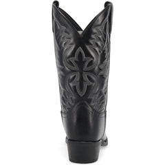 Laredo Birchwood Black Leather Round Toe Boots for Men