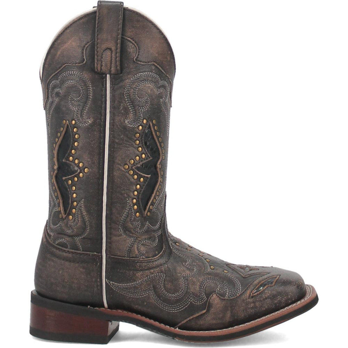 Laredo Spellbound Black Tan Broad Square Toe Women Boots
