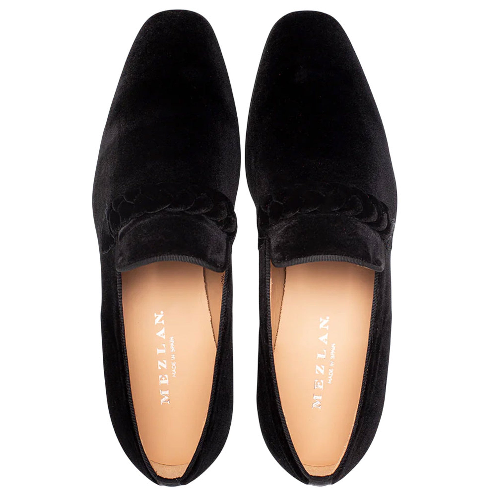 Men's Prima Braided Velvet Black Slip-On By Mezlan Made In Spain Brand