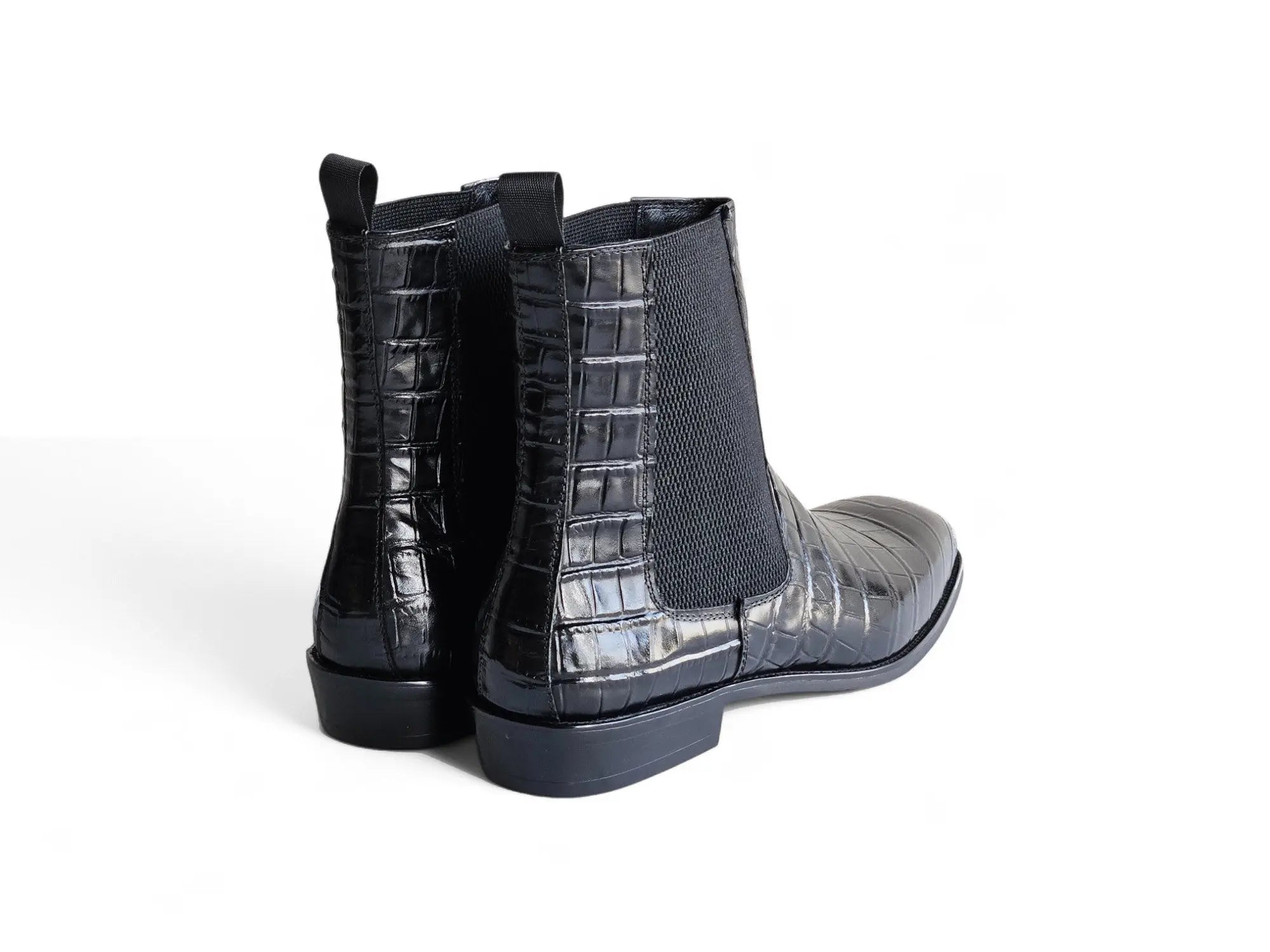 Carrucci Crocodile Embossed Leather Chelsea Boot