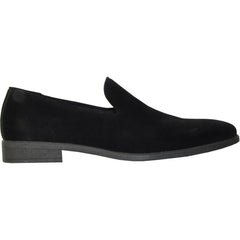 Bravo Mens Vegan Suede Wedding & Prom Slip On Loafer Dress Shoe in Black