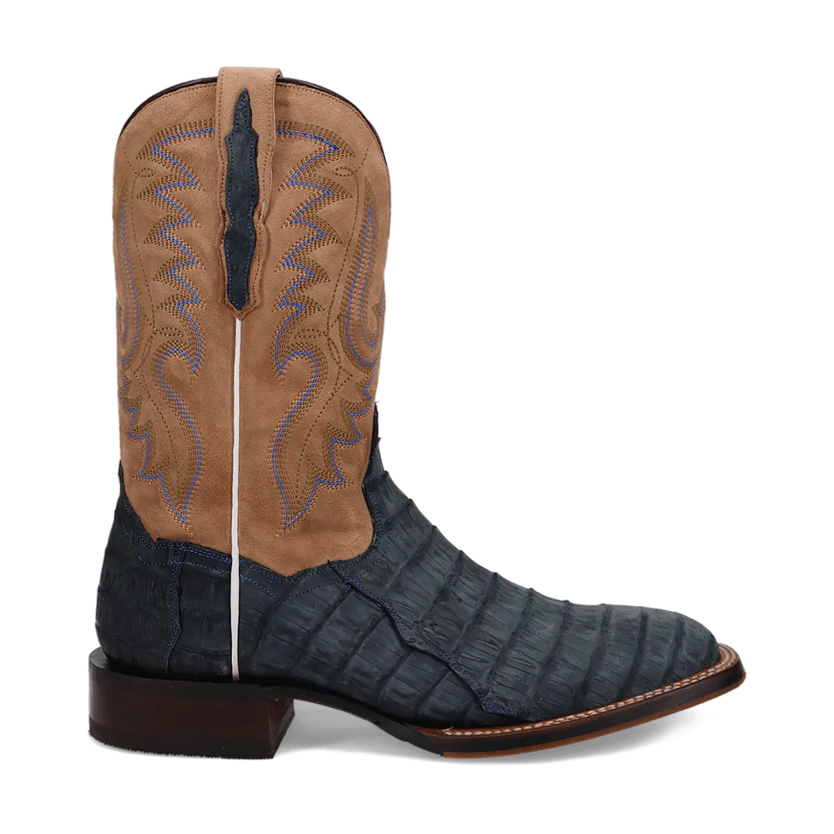 Dan Post Men's Leon Denim & Tan Caiman Square Toe Western Boots