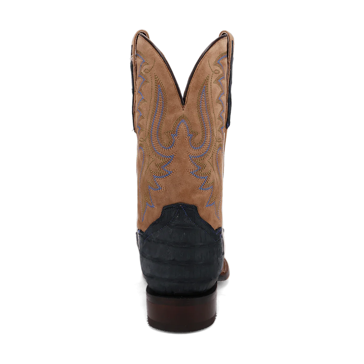 Dan Post Men's Leon Denim & Tan Caiman Square Toe Western Boots