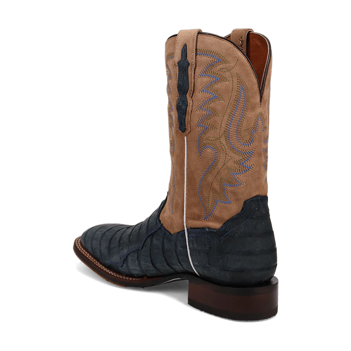 Dan Post Men's Leon Denim & Tan Caiman Square Toe Western Boots