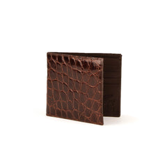 Mens Alligator Billfold Wallet in Brown
