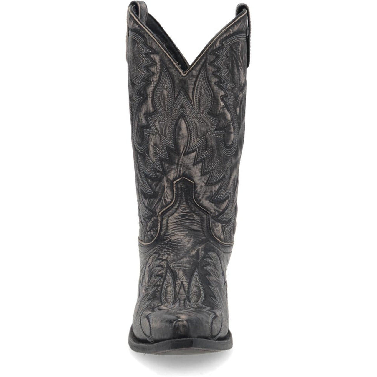 Laredo Garrett Black Distress Leather Snip Toe Boots for Men
