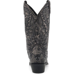 Laredo Garrett Black Distress Leather Snip Toe Boots for Men